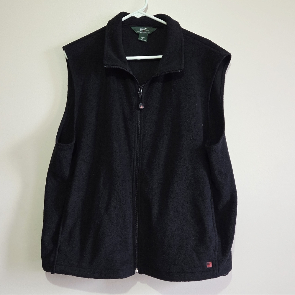 Woolrich Men's Black Fleece Zip-Up Vest